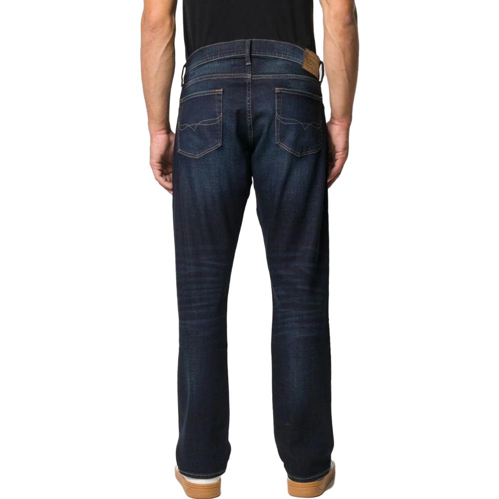 Shop Polo Ralph Lauren SS23 後背標誌直筒牛仔褲 藍色. 710726961-001