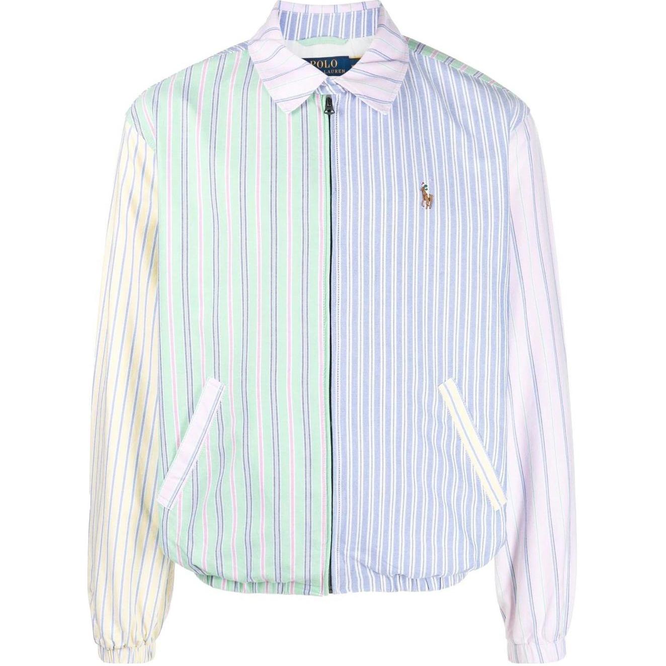 Polo Ralph Lauren SS23 Bayport Striped Embroidered Zip Jacket Men’s Light Blue 710898151001