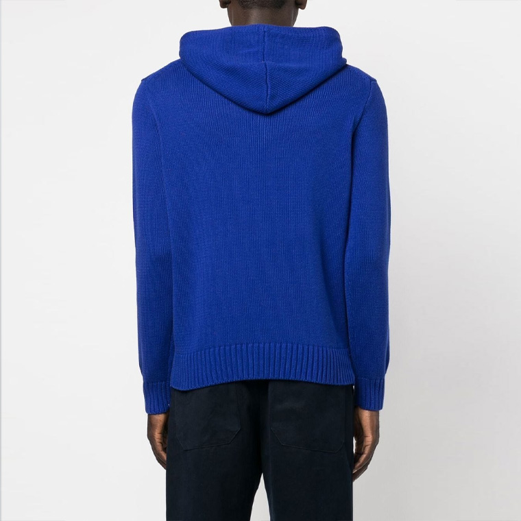 Polo Ralph Lauren SS23 Bear Pattern Knit Hoodie  Blue. 710890568-001 圖 4