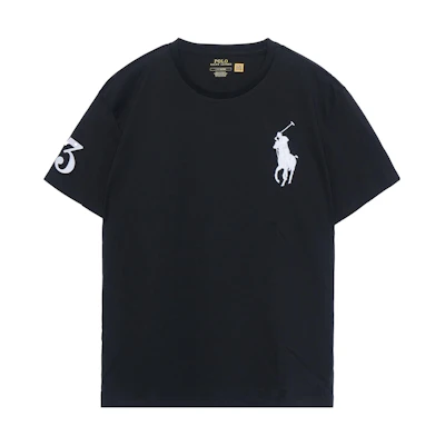 Polo Ralph Lauren SS23 Big Pony Logo Embroidered Crewneck T-Shirt Black Mens. 3530-10001-0113-001