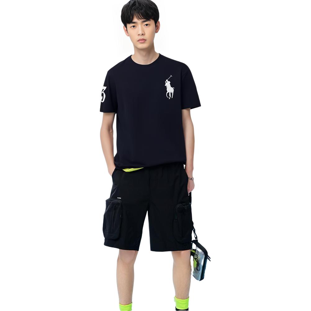Shop Polo Ralph Lauren SS23大馬刺繡Logo圓領T恤 黑色 男款 3530-10001-0113-001
