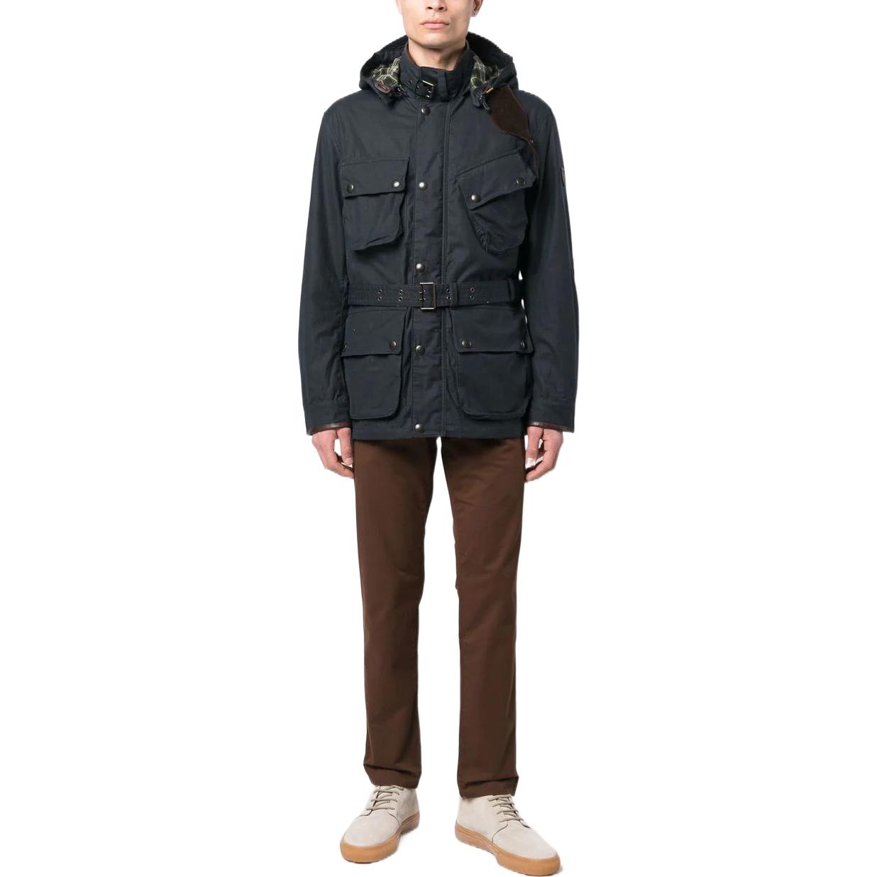 Lookbook Polo Ralph Lauren SS23 黑色多口袋腰帶連帽外套 710A13250-001