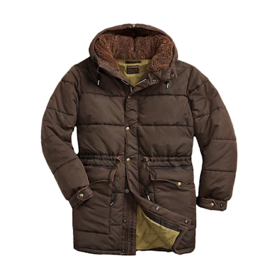 Polo Ralph Lauren SS23 Brown Quilted Zip-Up Hoodie Coat for Men MNRROTW12820073-001