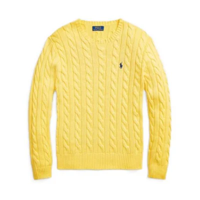 Polo Ralph Lauren SS23 Cable Knit Crewneck Sweater with Logo Embroidery 710775885-004