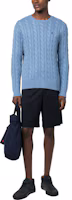 Shop Polo Ralph Lauren SS23 經典麻花編織刺繡Logo圓領毛衣 710775885-004