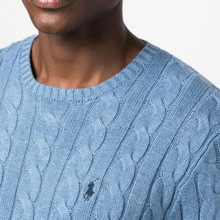 Sizing Polo Ralph Lauren SS23 标志刺绣款麻花针织圆领毛衣 710775885-004