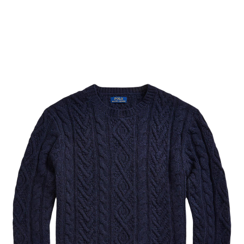 Polo Ralph Lauren SS23 Cable Knit Solid Navy Blue Long Sleeve Sweater Men. 710919988-002 圖 6