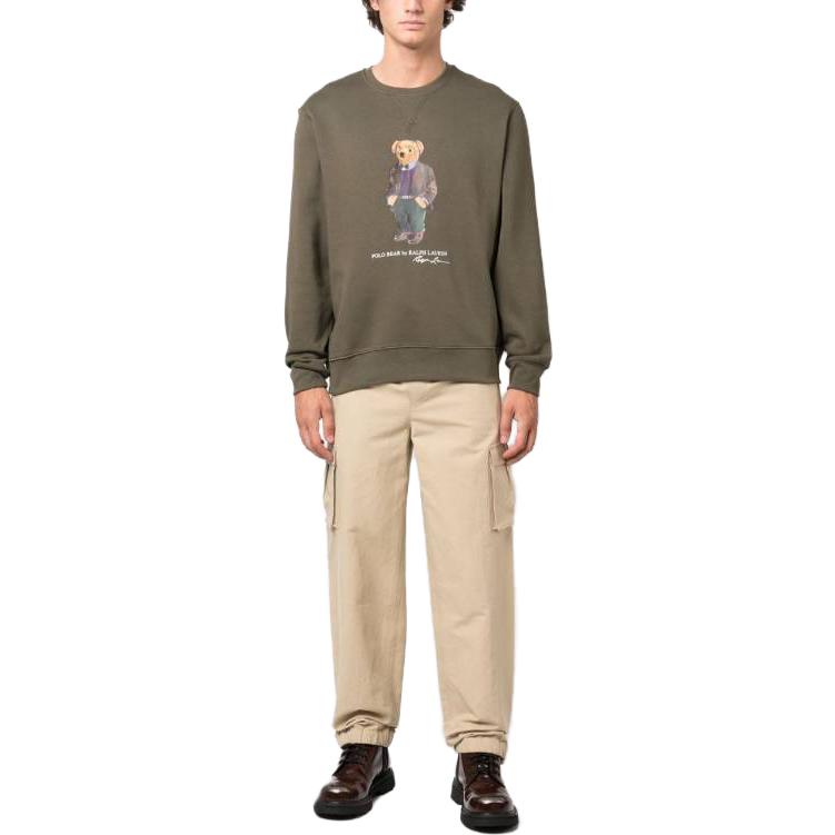 Lookbook Polo Ralph Lauren SS23 Sweatshirt Lelaki Coklat Kartun Bear. 710853308-027