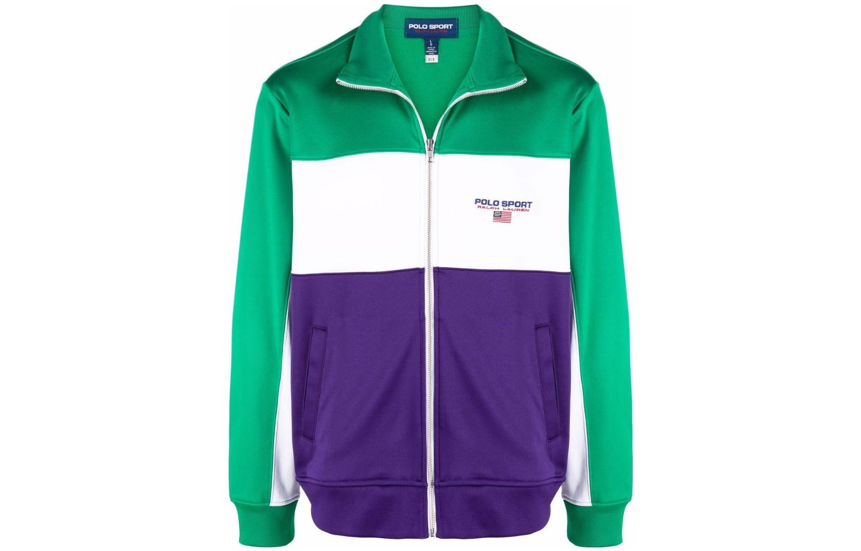 Polo Ralph Lauren SS23 Colorblock Logo Print Green Long Sleeve Jacket Mens 710858459-001 圖 2