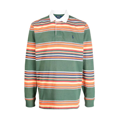 Polo Ralph Lauren SS23 Colorblock Striped Long Sleeve Polo Shirt Men Multicolor 710909684-001