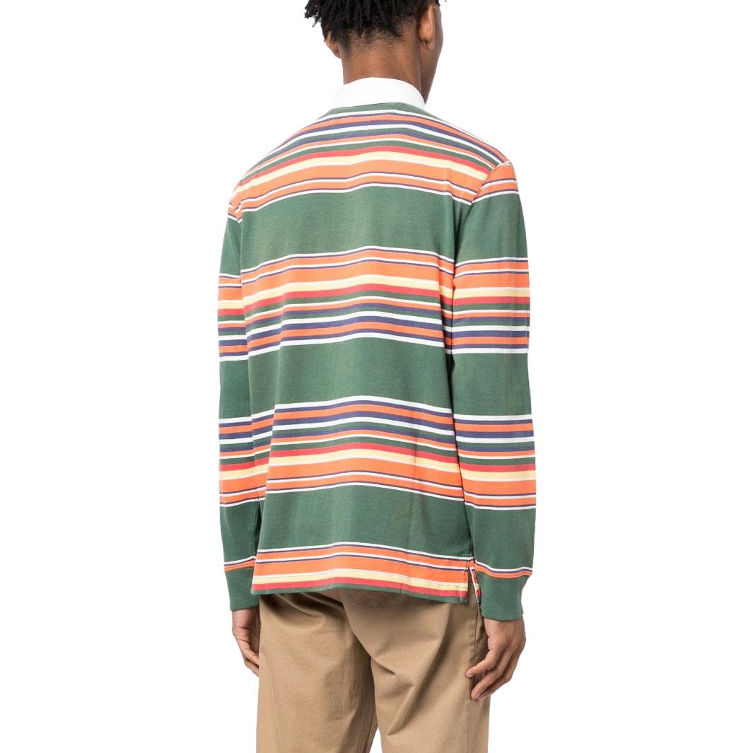 Shop Polo Ralph Lauren SS23 男款多色拼接條紋長袖Polo衫 710909684-001