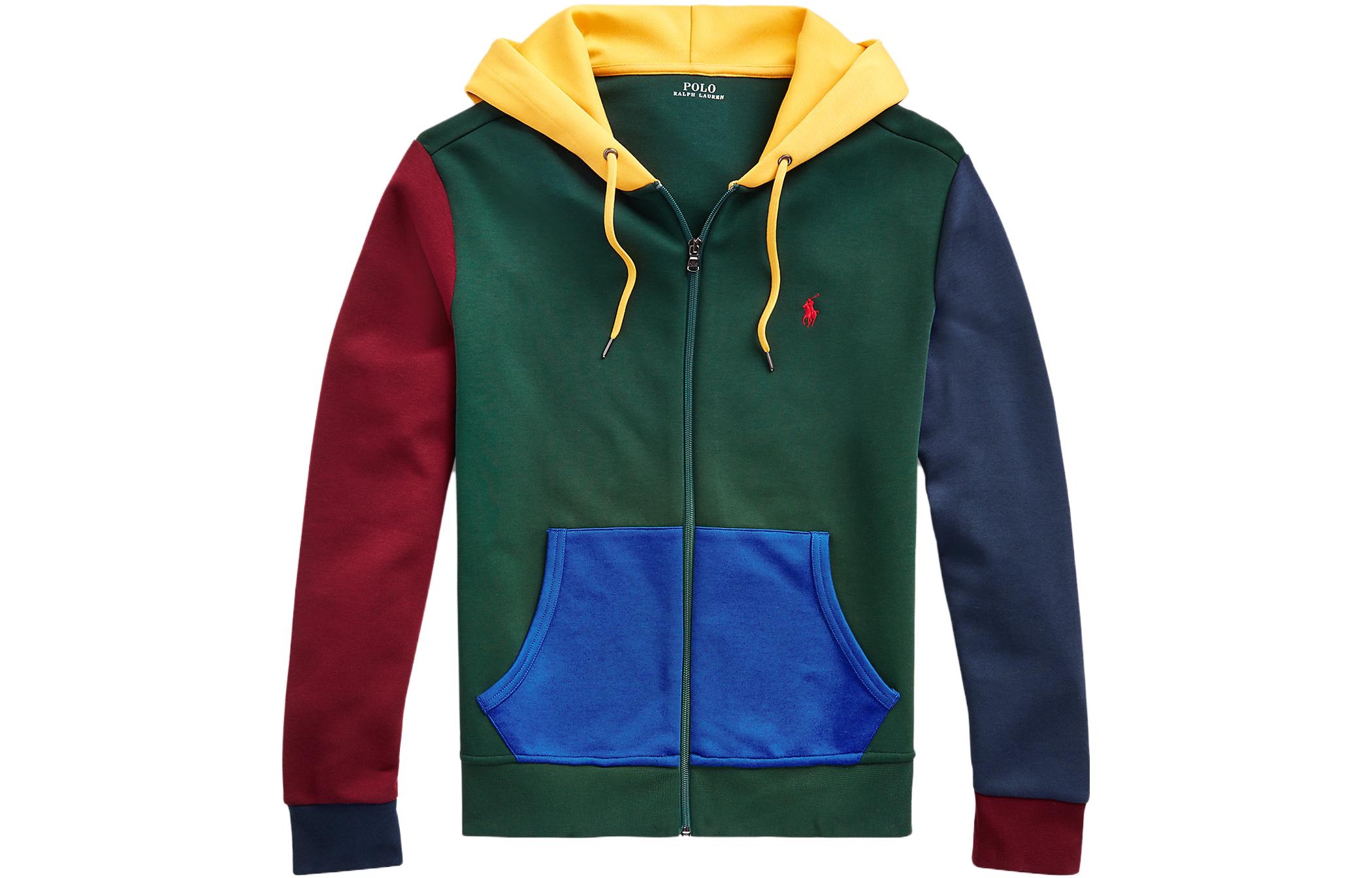 Order 폴로 랄프 로렌 SS23 멀티 컬러블록 집업 스웨트셔츠 남성용 3533-10001-0109-095