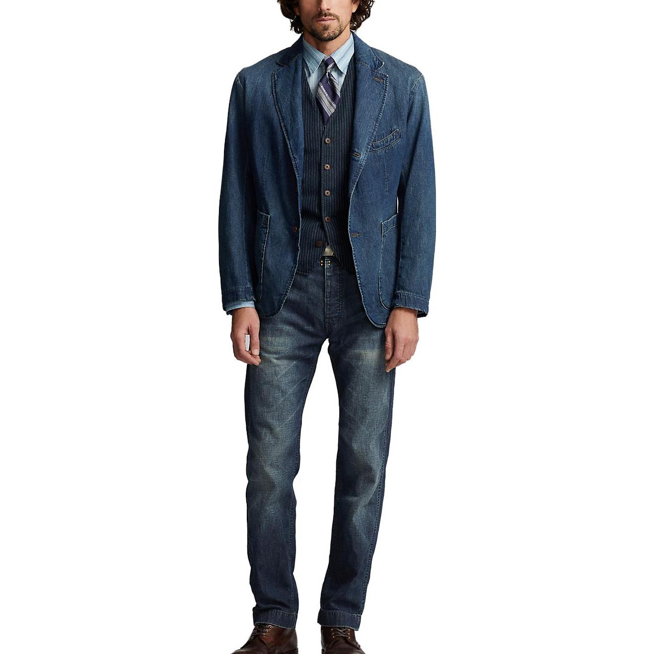 Shop Polo Ralph Lauren SS23 Jeans Fit Lurus Distressed Biru. MNRRPNT14G20091-400