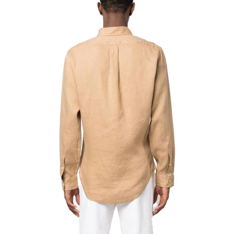 Polo Ralph Lauren SS23 Embroidered Logo  Long-Sleeve Shirt Light Brown 710829443-014 圖 4