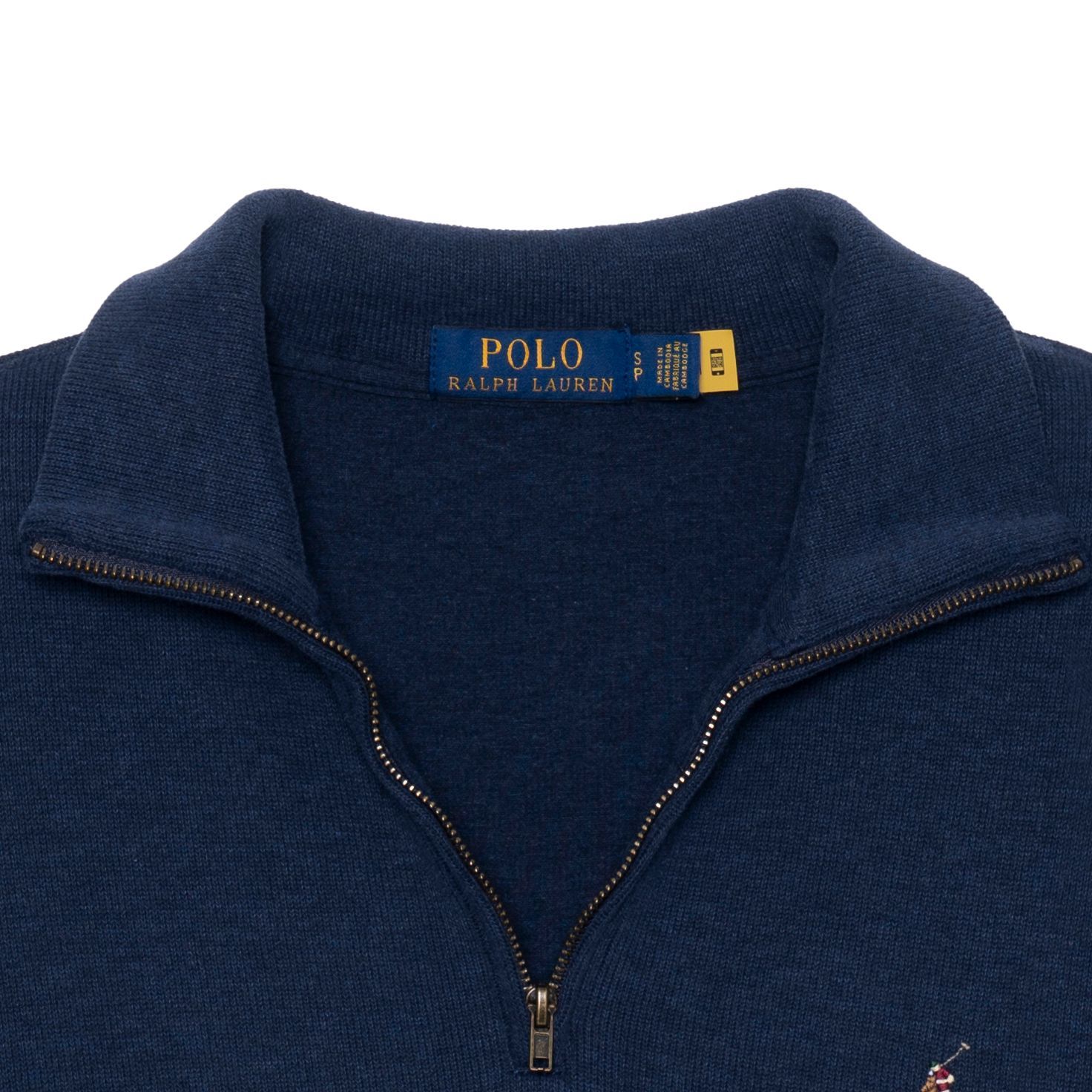 Purchase Polo Ralph Lauren SS23 刺繡Logo半拉鍊海軍藍男士衛衣 710857073-016