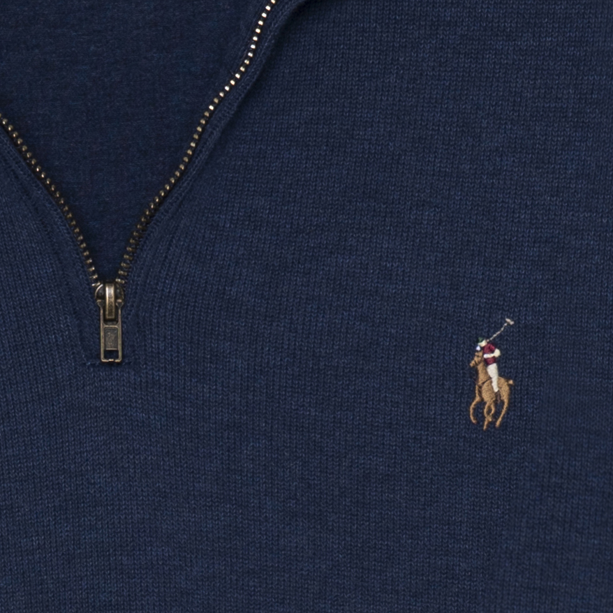 Cheap Polo Ralph Lauren SS23 刺繡Logo半拉鍊海軍藍男士衛衣 710857073-016