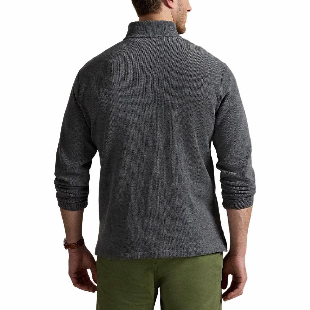 Details for Polo Ralph Lauren SS23 Baju Sejuk Half-Zip Logo Sulam Kelabu Gelap 710857073021-DARKGREY