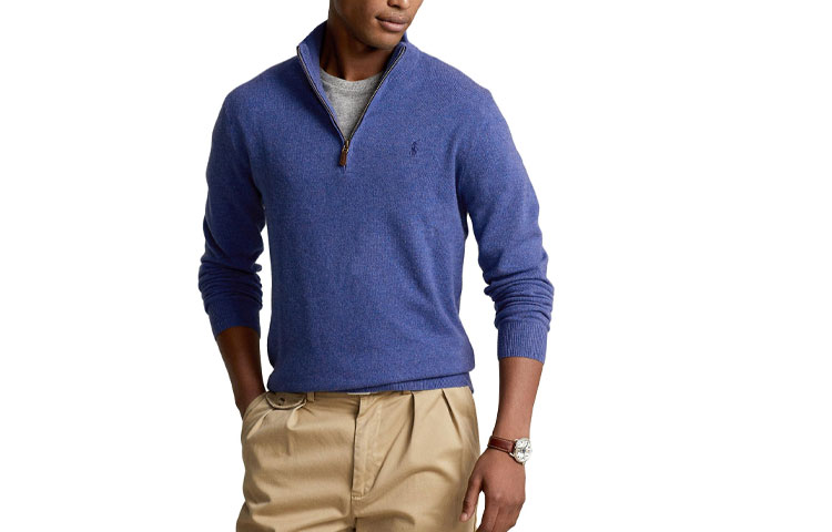 Polo Ralph Lauren SS23 Half-Zip Pullover Sweater Embroidered Logo Blue Men. 710777743-012 圖 2