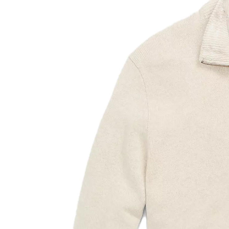 Details for 폴로 랄프 로렌 SS23 로고 자수 남성용 하프집 스웨터 화이트. 710777743-003