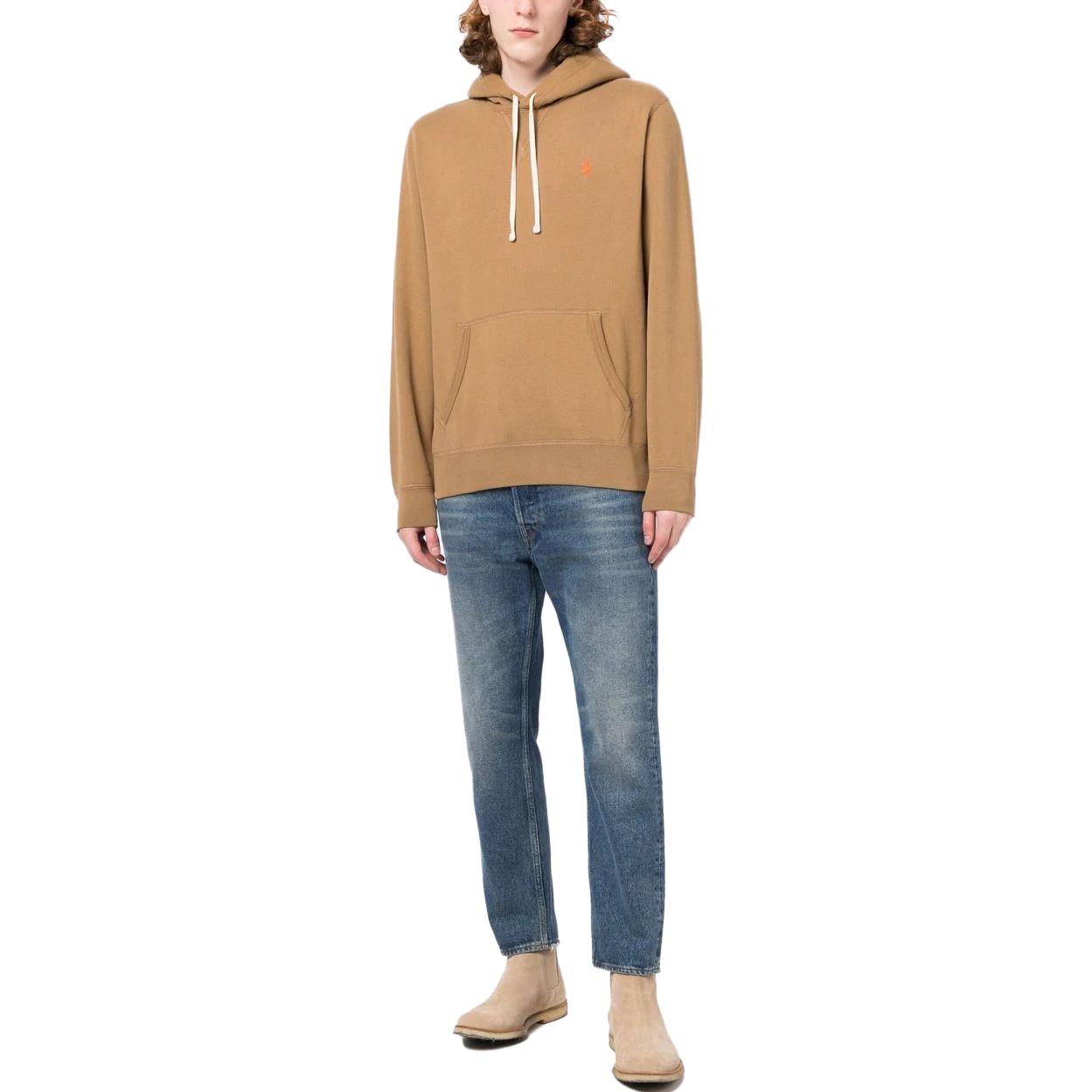 Lookbook Polo Ralph Lauren SS23 标志刺绣抽绳连帽衫 棕色 男装. 710766778-070