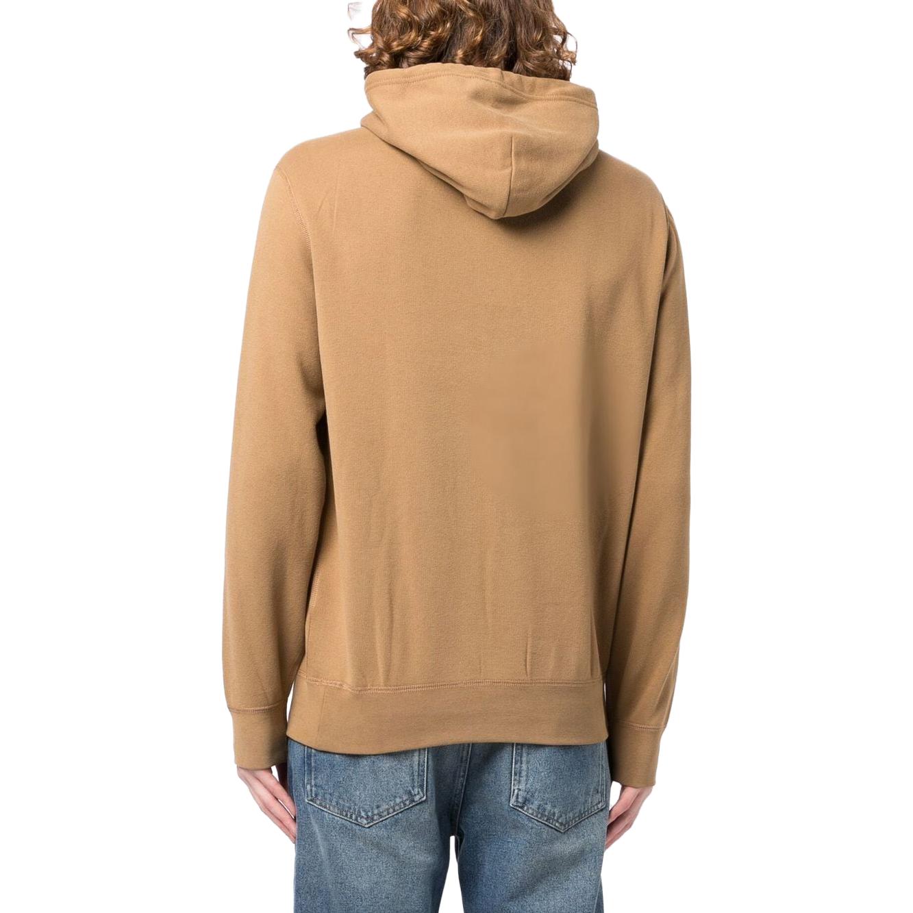 Shop Polo Ralph Lauren SS23 标志刺绣抽绳连帽衫 棕色 男装. 710766778-070