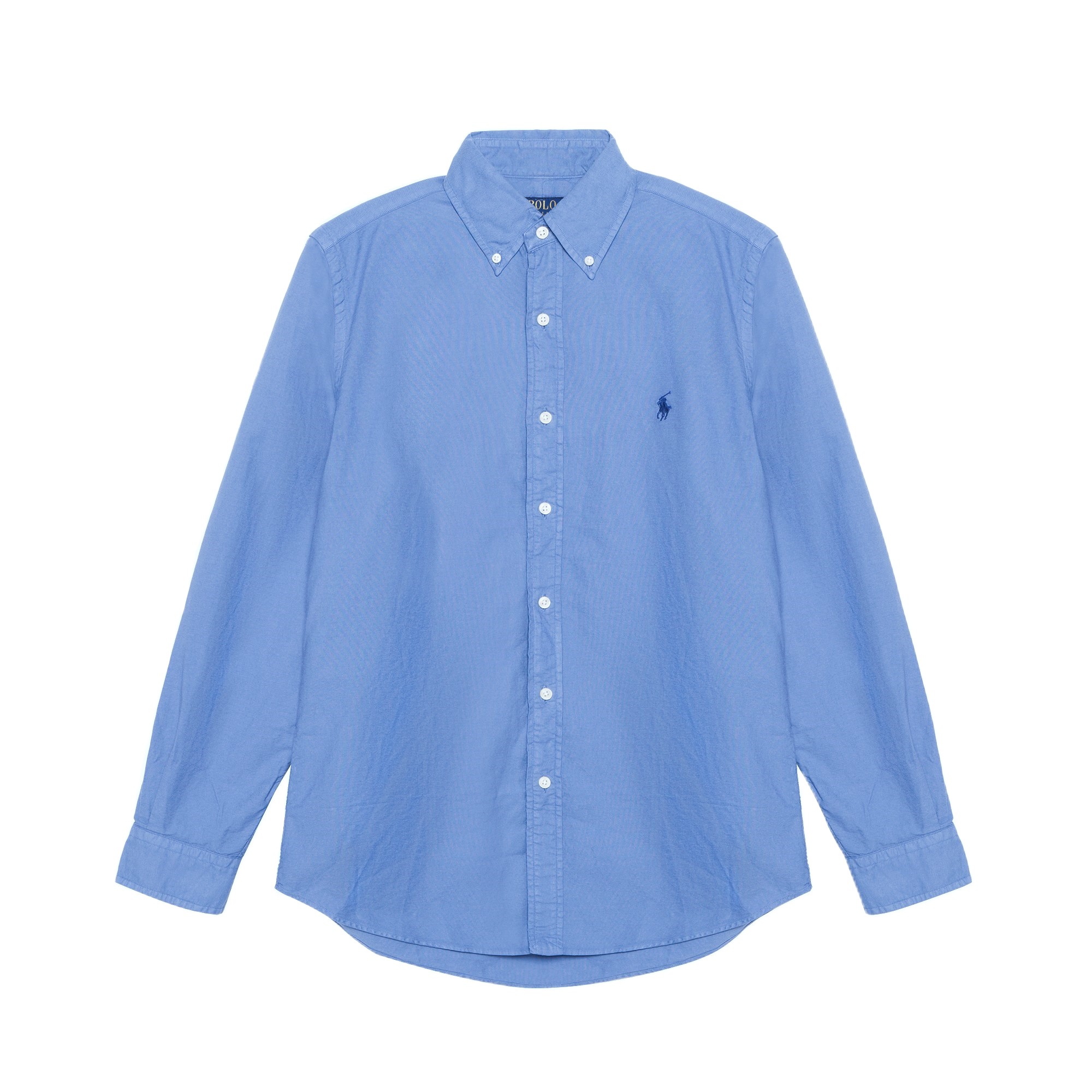 Polo Ralph Lauren SS23 Logo Embroidered Oxford Long Sleeve Shirt Light Blue Men. 710729232-004