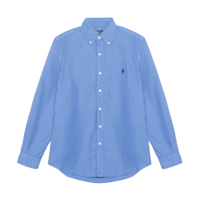 Polo Ralph Lauren SS23 Logo Embroidered Oxford Long Sleeve Shirt Light Blue Men. 710729232-004