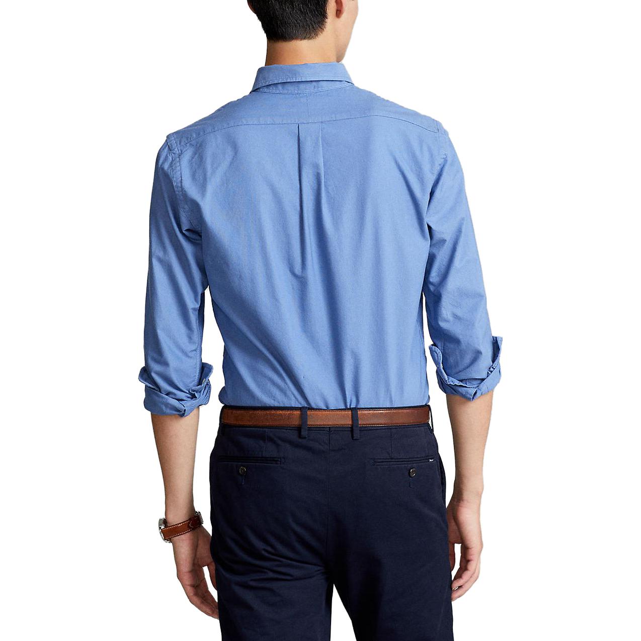 Polo Ralph Lauren SS23 Logo Embroidered Oxford Long Sleeve Shirt Light Blue Men. 710729232-004 圖 5