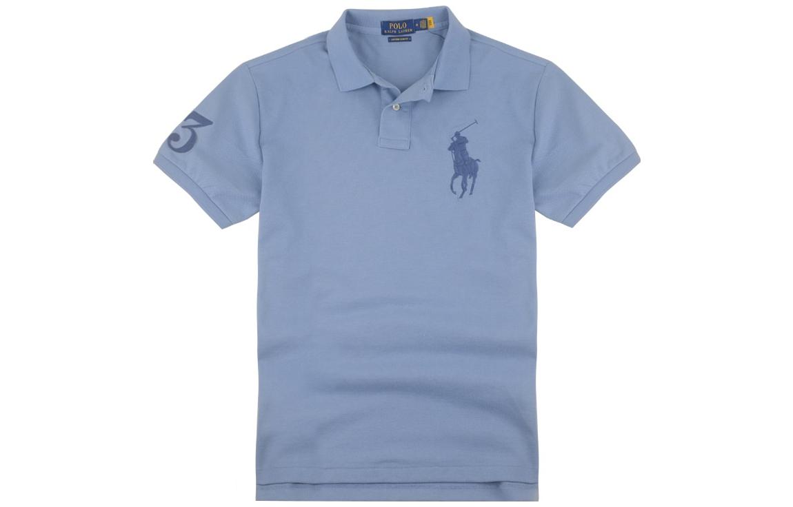 Order Polo Ralph Lauren SS23 男士刺绣标志短袖POLO衫 浅蓝色 710697457-058
