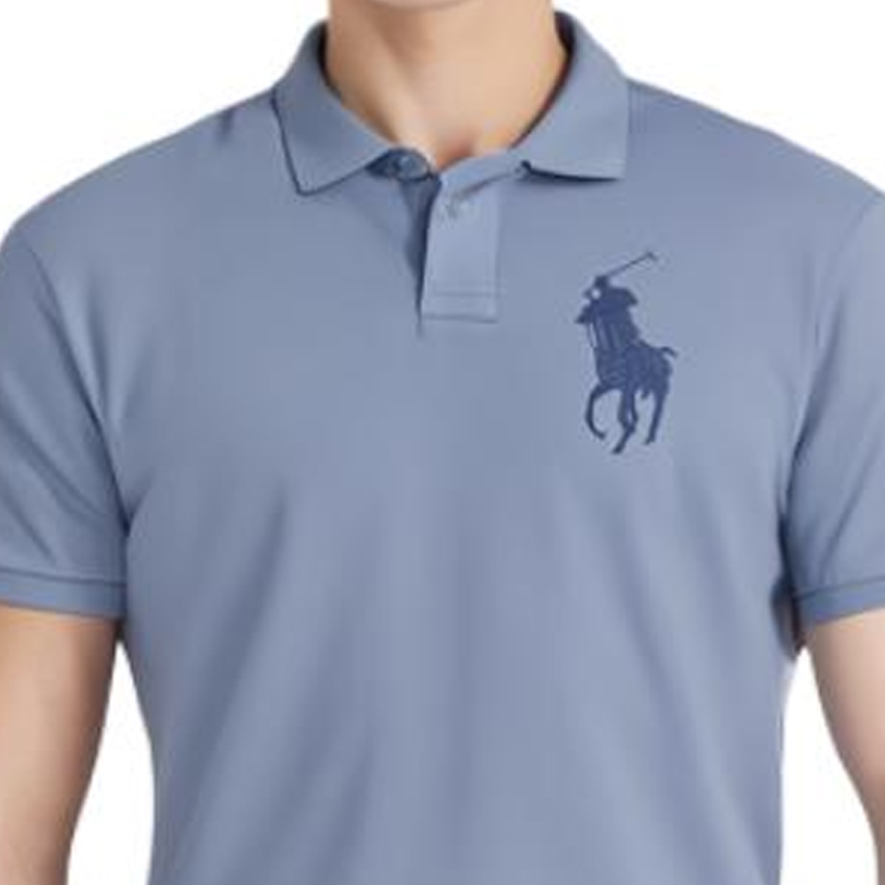 Purchase Polo Ralph Lauren SS23 男士刺绣标志短袖POLO衫 浅蓝色 710697457-058