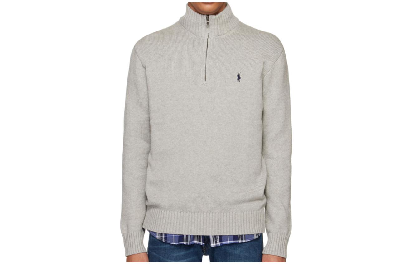 Polo Ralph Lauren SS23 Logo Print Half-Zip Knit Sweater Men’s Grey. 710859939-001 圖 2