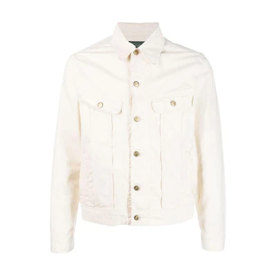 Polo Ralph Lauren SS23 Logo Print Ivory White Long Sleeve Jacket for Men 710901764-001