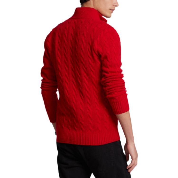 Shop Polo Ralph Lauren 2023農曆新年紅色半拉鍊羊絨針織毛衣 MNPOSWE16821298-600