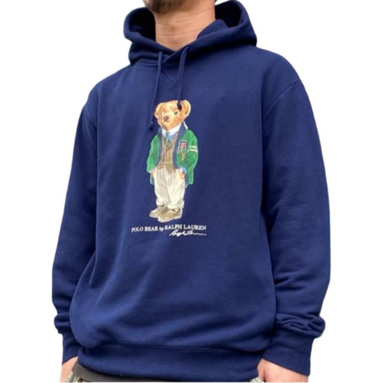 Purchase Polo Ralph Lauren 2023海军蓝小熊图案抓绒连帽衫 MNPOKNI16810693B82