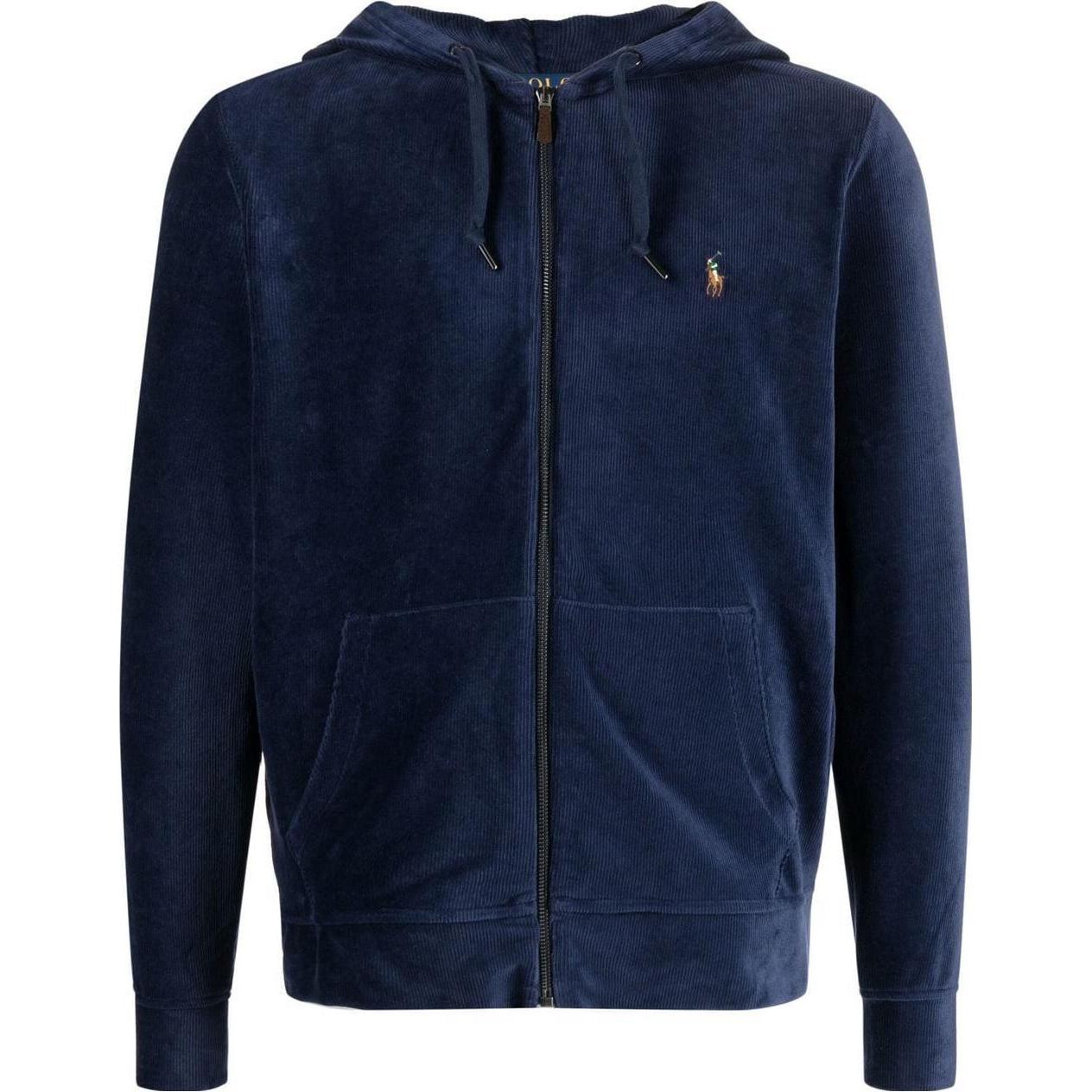 Polo Ralph Lauren SS23 Navy Blue Embroidered Logo Zip Hoodie for Men. 710877154-005