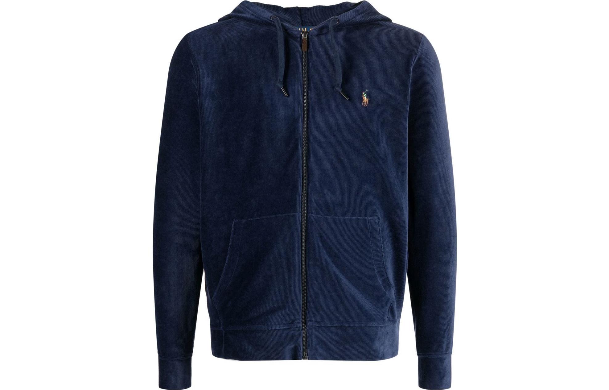 Polo Ralph Lauren SS23 Navy Blue Embroidered Logo Zip Hoodie for Men. 710877154-005 圖 2