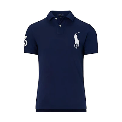 Polo Ralph Lauren SS23 Navy Blue Embroidered Slim Fit Short Sleeve Polo Shirt Men. 710907394002