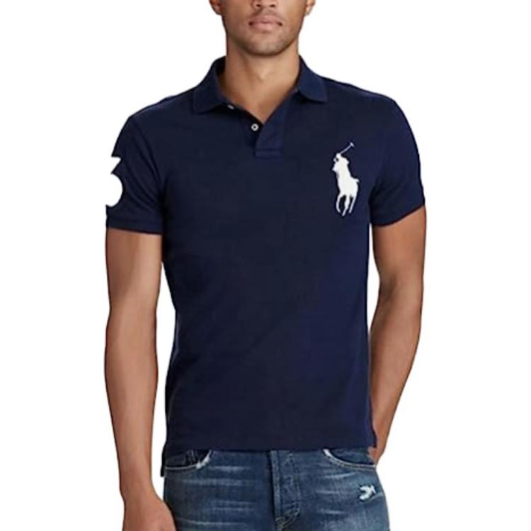 Lookbook Polo Ralph Lauren SS23 Navy Blue Embroidered Slim Fit Short Sleeve Polo Shirt Men. 710907394002