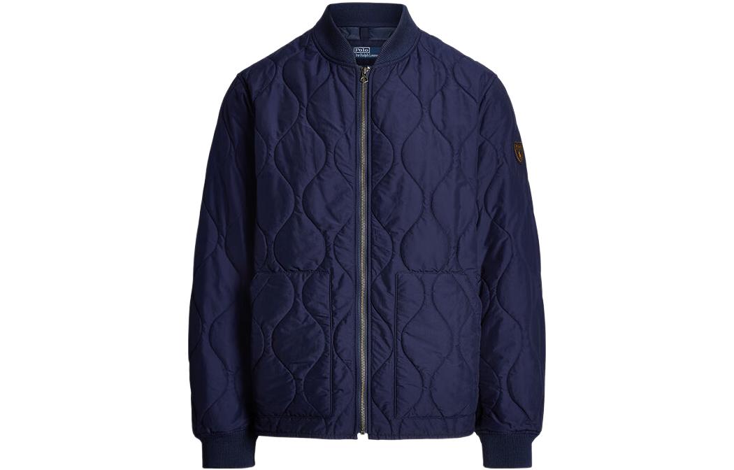 Polo Ralph Lauren SS23 Navy Blue Plaid Logo Badge Zip Jacket for Men. MNPOOTW16021024-410