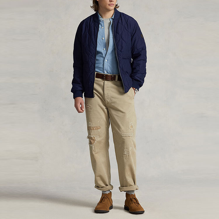 Polo Ralph Lauren SS23 Navy Blue Plaid Logo Badge Zip Jacket for Men. MNPOOTW16021024-410 圖 3