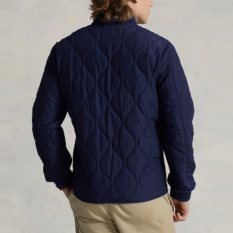 Polo Ralph Lauren SS23 Navy Blue Plaid Logo Badge Zip Jacket for Men. MNPOOTW16021024-410 圖 4