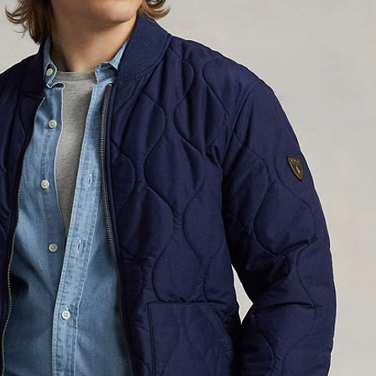 Polo Ralph Lauren SS23 Navy Blue Plaid Logo Badge Zip Jacket for Men. MNPOOTW16021024-410 圖 6