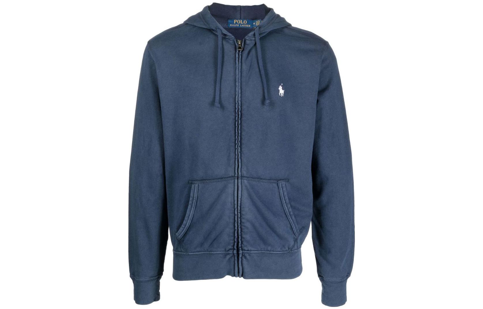 Polo Ralph Lauren SS23 Navy Logo Embroidered Zip-Up Hoodie Men. 710706348-011 圖 2