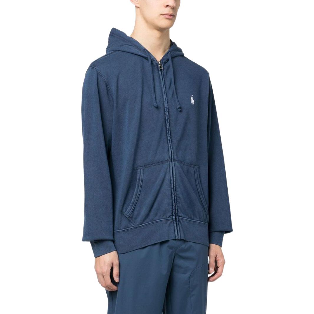 Polo Ralph Lauren SS23 Navy Logo Embroidered Zip-Up Hoodie Men. 710706348-011 圖 5