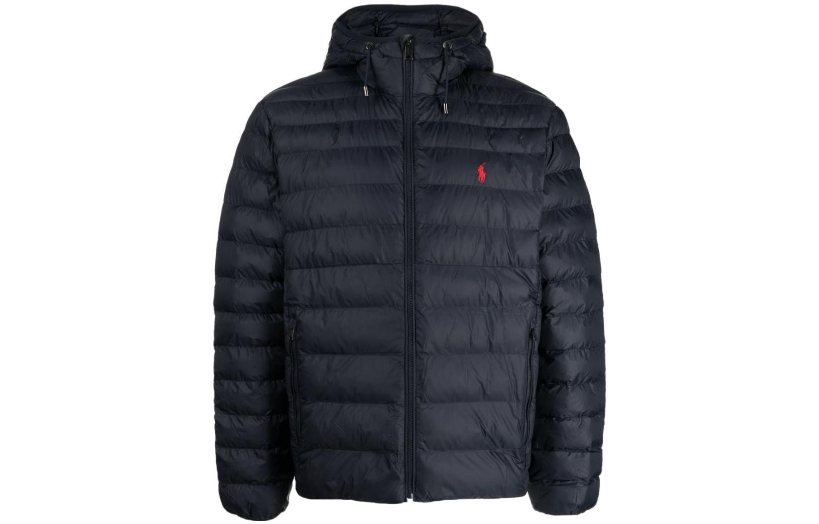 Polo Ralph Lauren SS23 Navy Quilted Logo Embroidered Bomber Jacket for Men. 710847097-004