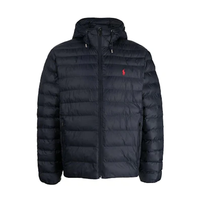 Polo Ralph Lauren SS23 Navy Quilted Logo Embroidered Bomber Jacket for Men. 710847097-004
