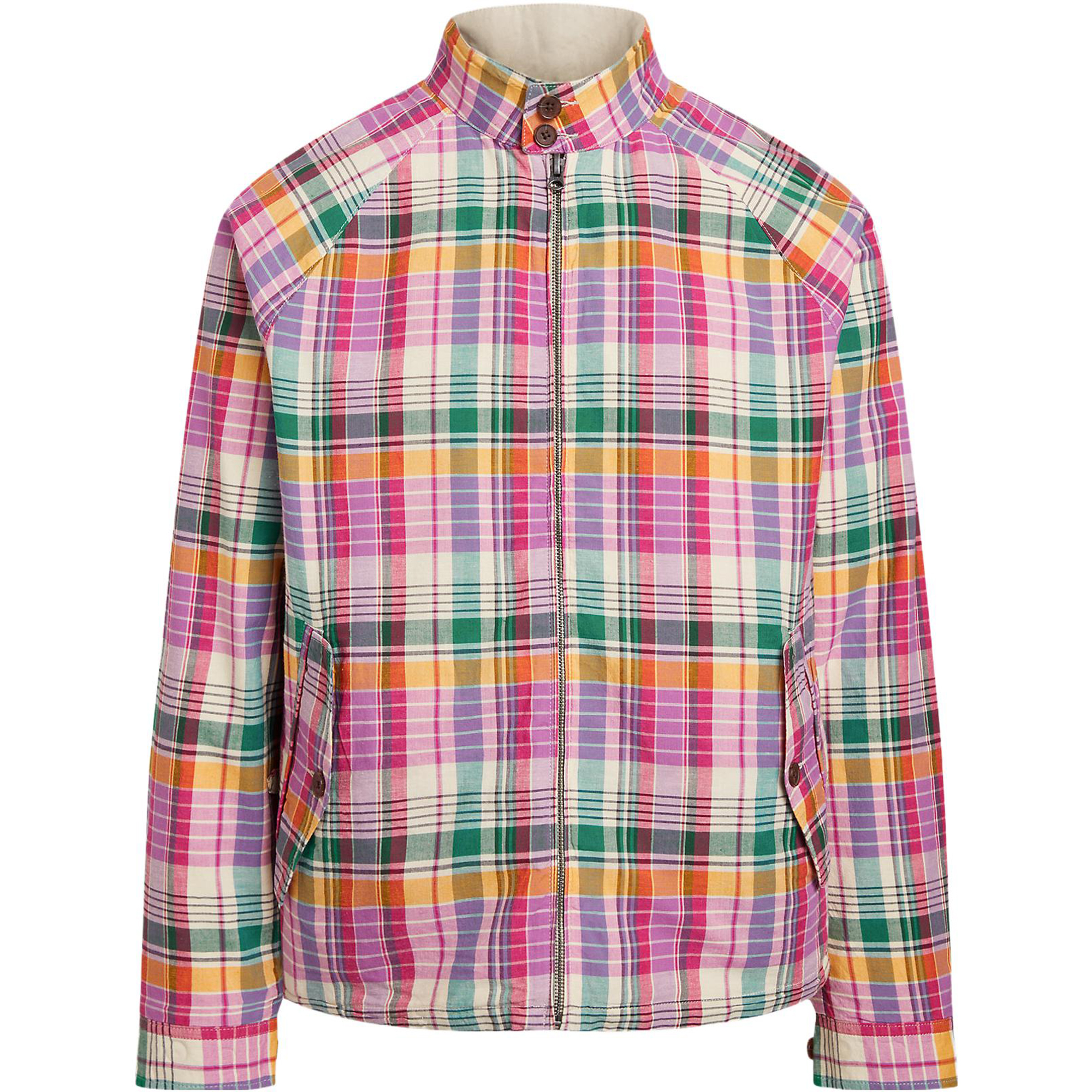 Polo Ralph Lauren SS23 Plaid Reversible Stand Collar Jacket Multicolor . 710911792-001