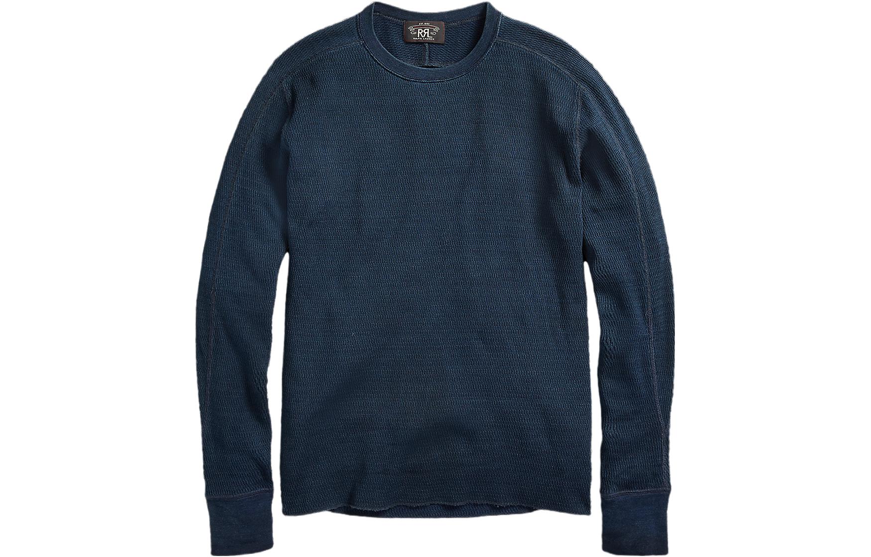 Order Polo Ralph Lauren SS23 男款藍色長袖圓領提花針織上衣。 MNRRKNI16820014-400