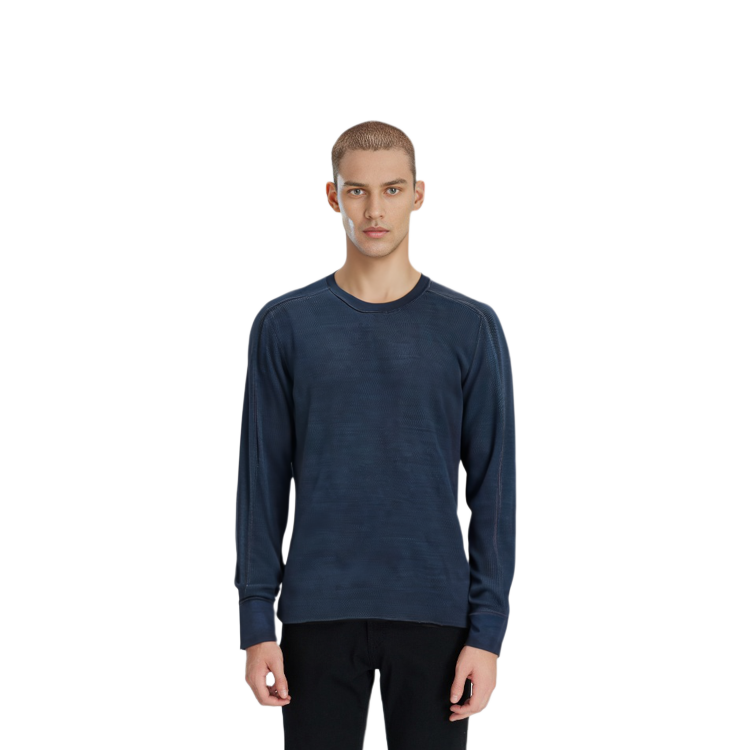 Purchase Polo Ralph Lauren SS23 男款藍色長袖圓領提花針織上衣。 MNRRKNI16820014-400