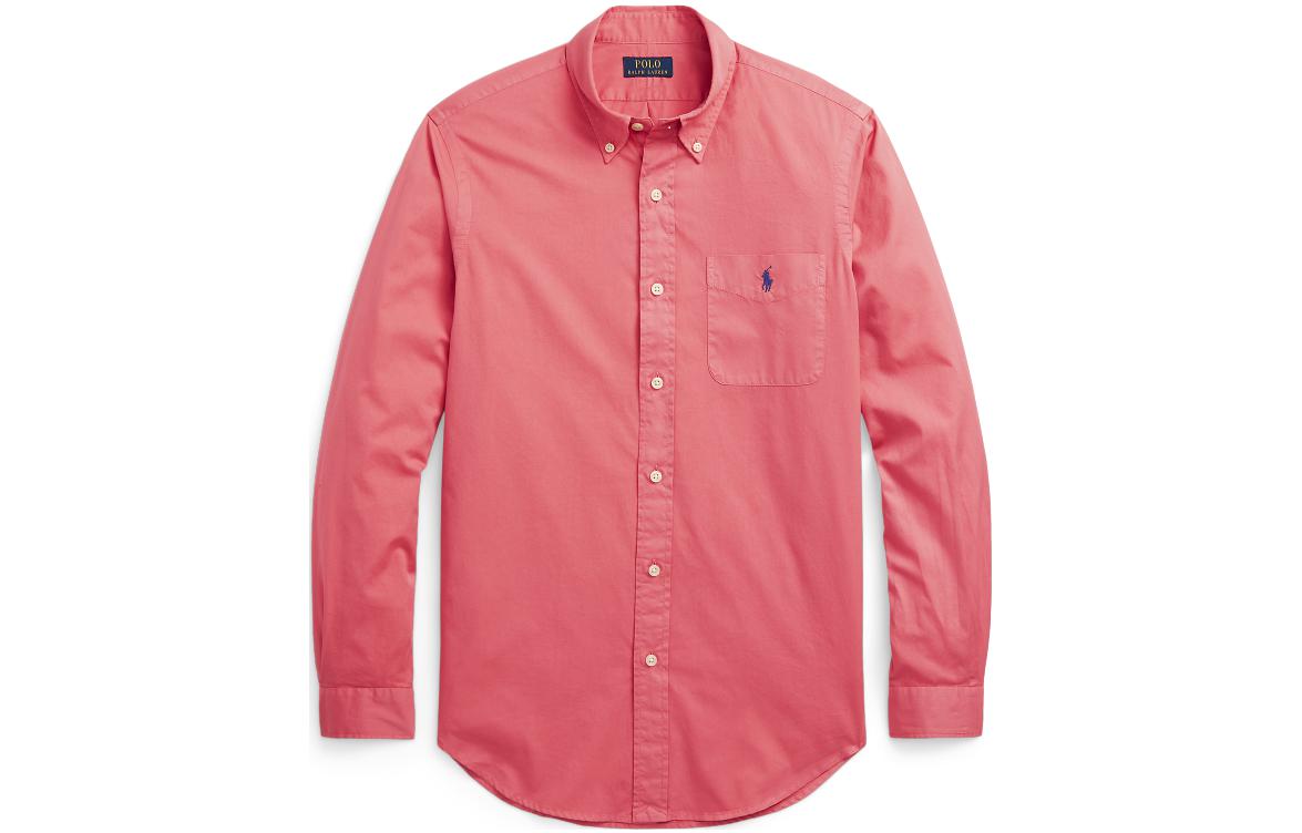 Polo Ralph Lauren SS23 Solid Logo Embroidered Button-Up Shirt Men’s Red. MNPOWOV16822894-600
